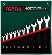 Набор ключей комбинированных 8-24 мм 10 предметов TOPTUL Pro-Line (GRAW1001)