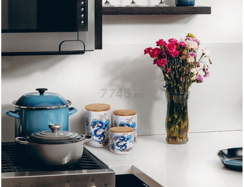 Банка керамическая для сыпучих продуктов PERFECTO LINEA Blue Dragon 750 мл (34-722750) - Фото 3