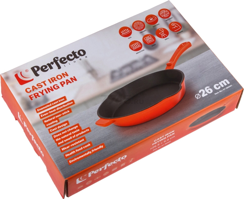 Сковорода чугунная 26,5 см PERFECTO LINEA (57-265541) - Фото 13
