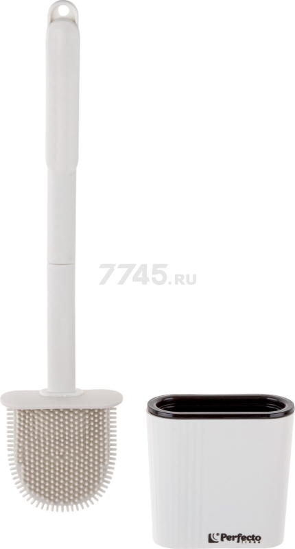 Ершик для унитаза PERFECTO LINEA резиновый белый (43-371041) - Фото 10
