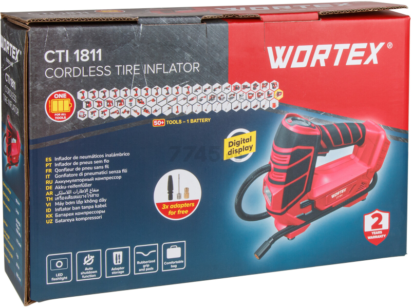 Компрессор автомобильный аккумуляторный WORTEX CTI 1811 ALL1 SOLO (1325445) - Фото 13