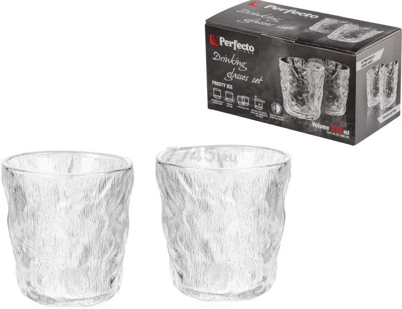 Набор стаканов PERFECTO LINEA Frosty Ice 270 мл 2 штуки (31-280100) - Фото 5