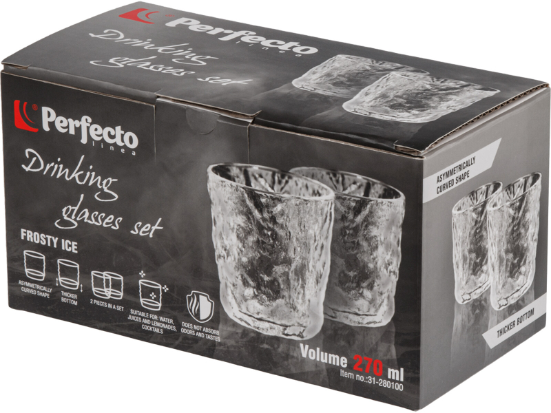 Набор стаканов PERFECTO LINEA Frosty Ice 270 мл 2 штуки (31-280100) - Фото 7