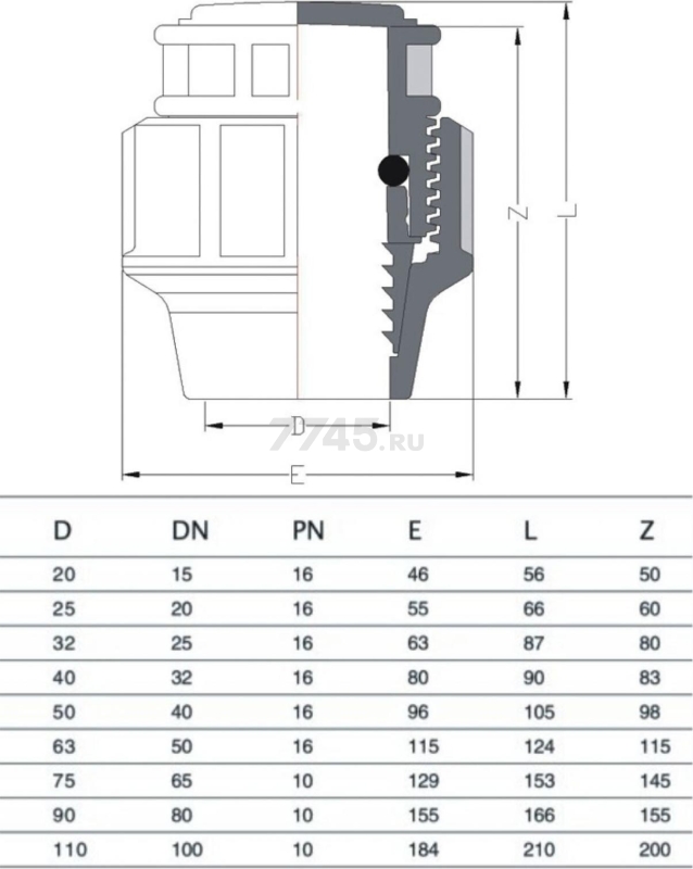 Заглушка ПЭ компрессионная 20 AV ENGINEERING (AVE1322000) - Фото 2