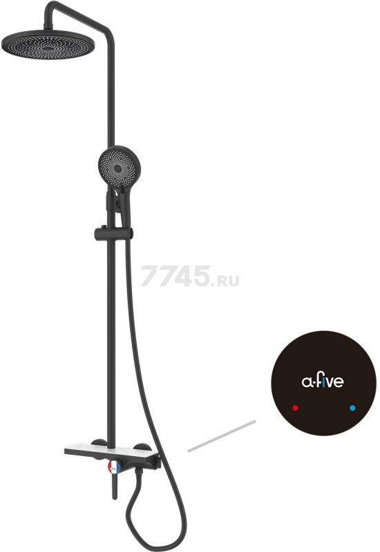 Душевая стойка A-FIVE серия Lotus черный (А5-0638) - Фото 2