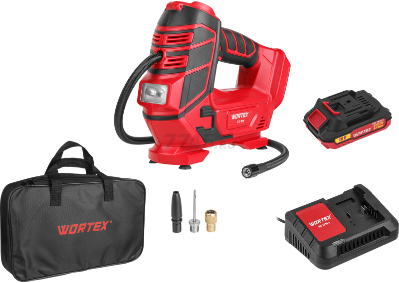 Компрессор автомобильный аккумуляторный WORTEX CTI 1811 ALL1 (1325446) - Фото 6