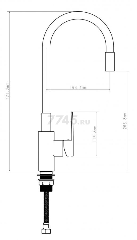 Смеситель для кухни ECONOCE серия 270 (EC0274) - Фото 2