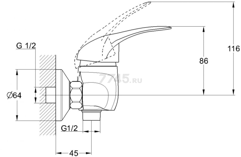 Смеситель для душа ECONOCE серия 360 (EC0362) - Фото 10