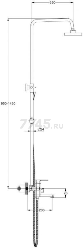 Душевая стойка ECONOCE серия 380 (EC0380) - Фото 12