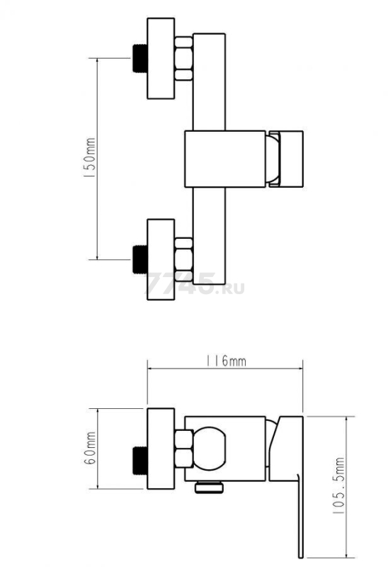 Смеситель для душа ECONOCE серия 210 (EC0215) - Фото 13