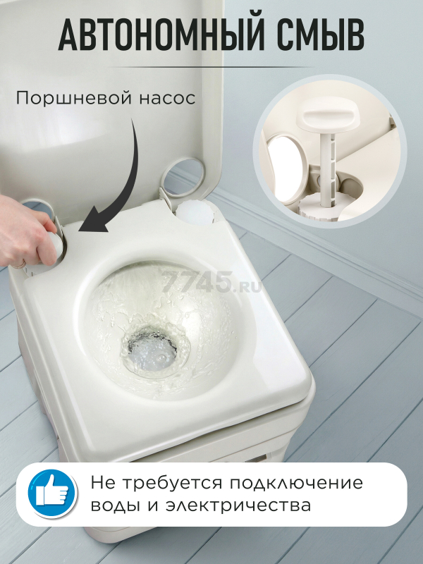 Биотуалет портативный AV ENGINEERING Aqius 20 (AVE-PT120) - Фото 4