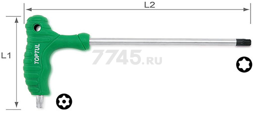 Ключ TORX T10х147х74 мм L-Type TOPTUL (AIEA1015)