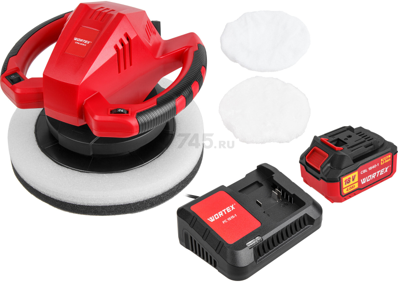Машина полировальная аккумуляторная WORTEX CPM 2518 E XLT SET (1334508)