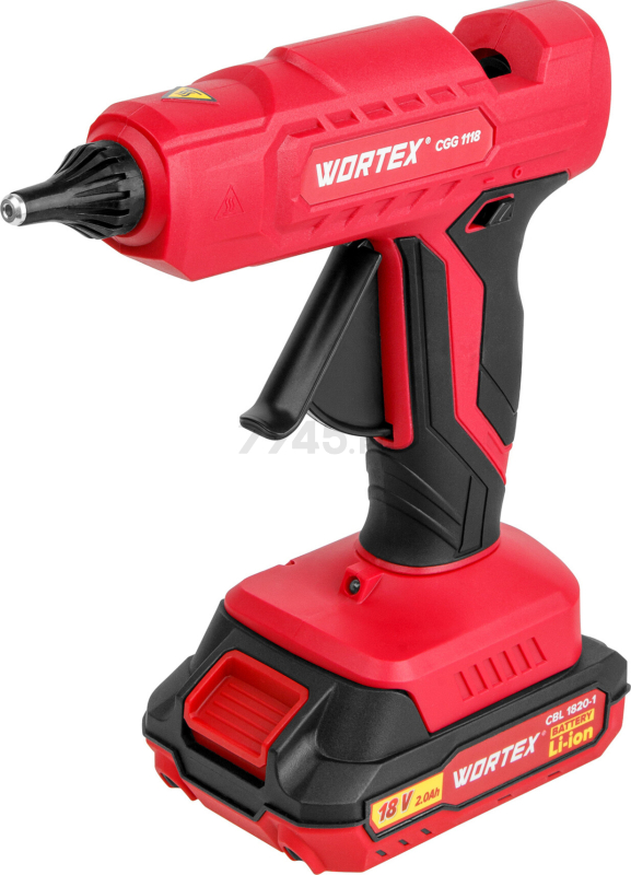 Пистолет клеевой аккумуляторный WORTEX CGG 1118 XLT SET (1334529) - Фото 5