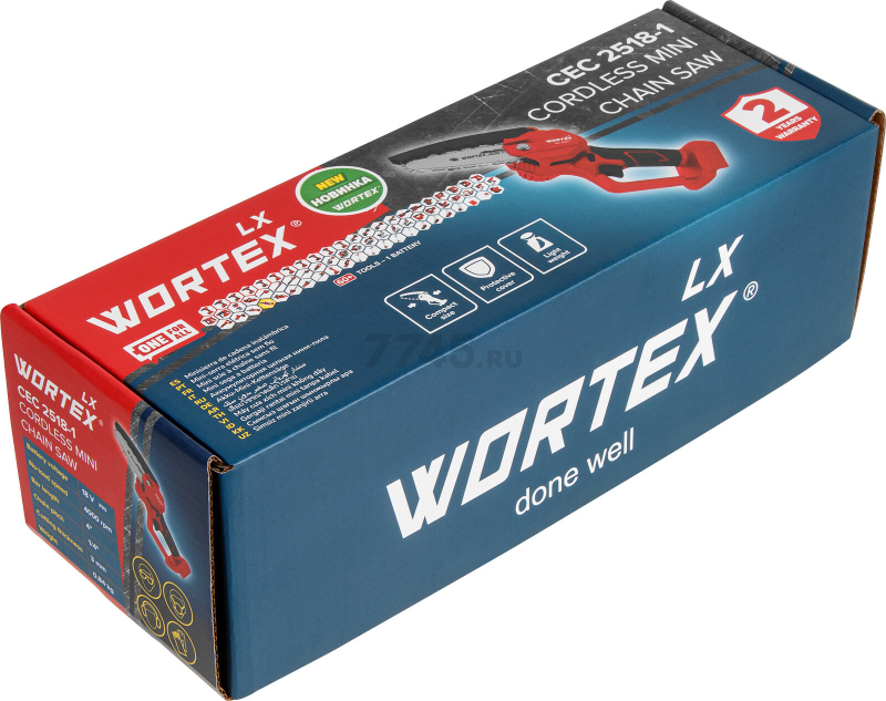 Пила цепная аккумуляторная WORTEX LX CEC 2518-1 XLT SOLO (1329492) - Фото 24