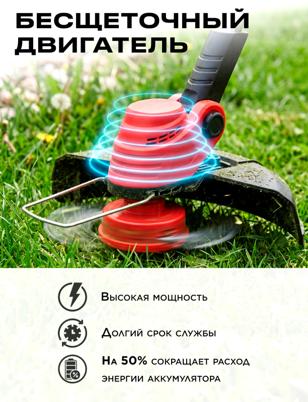 Триммер аккумуляторный WORTEX TB 3018-1 AT ALL1 XLT SET (1333547) - Фото 2