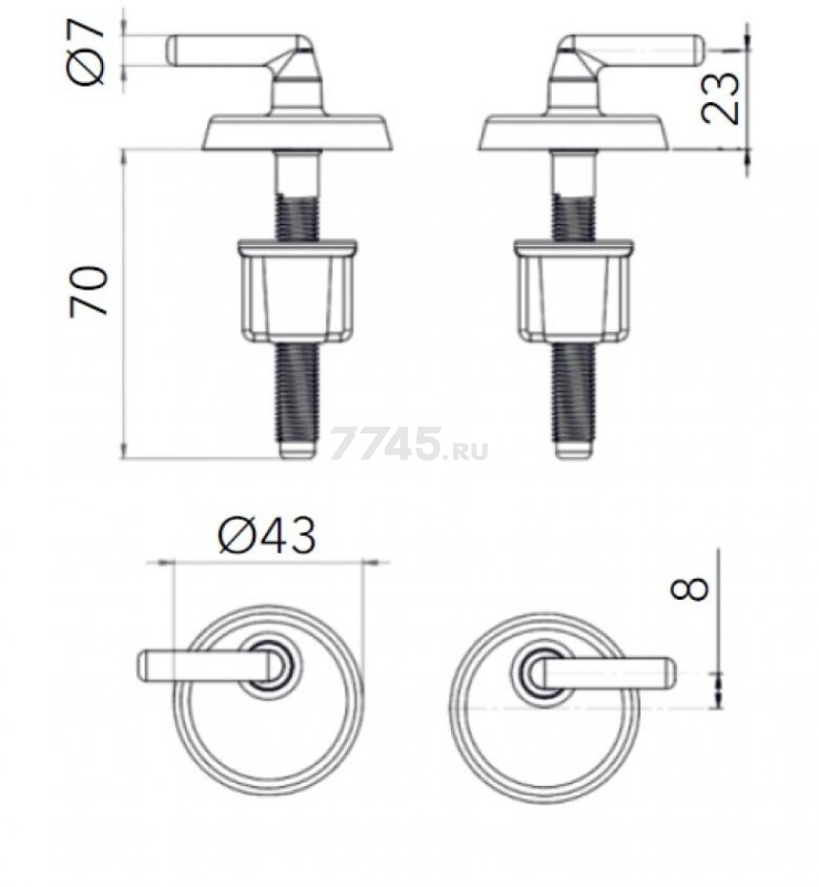 Крепеж для сиденья унитаза AV ENGINEERING Alfa (AVE129609) - Фото 2