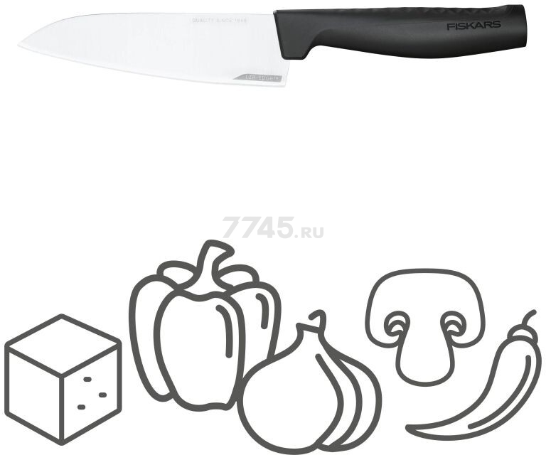 Нож поварской средний FISKARS Hard Edge 14 см (1051749) - Фото 2