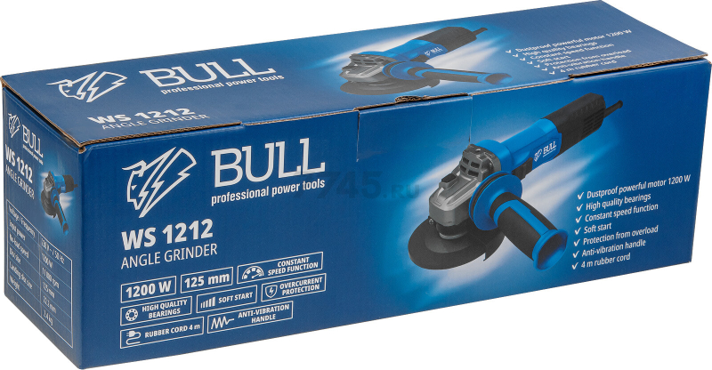Шлифмашина угловая (болгарка) BULL WS 1212 (1333513) - Фото 9