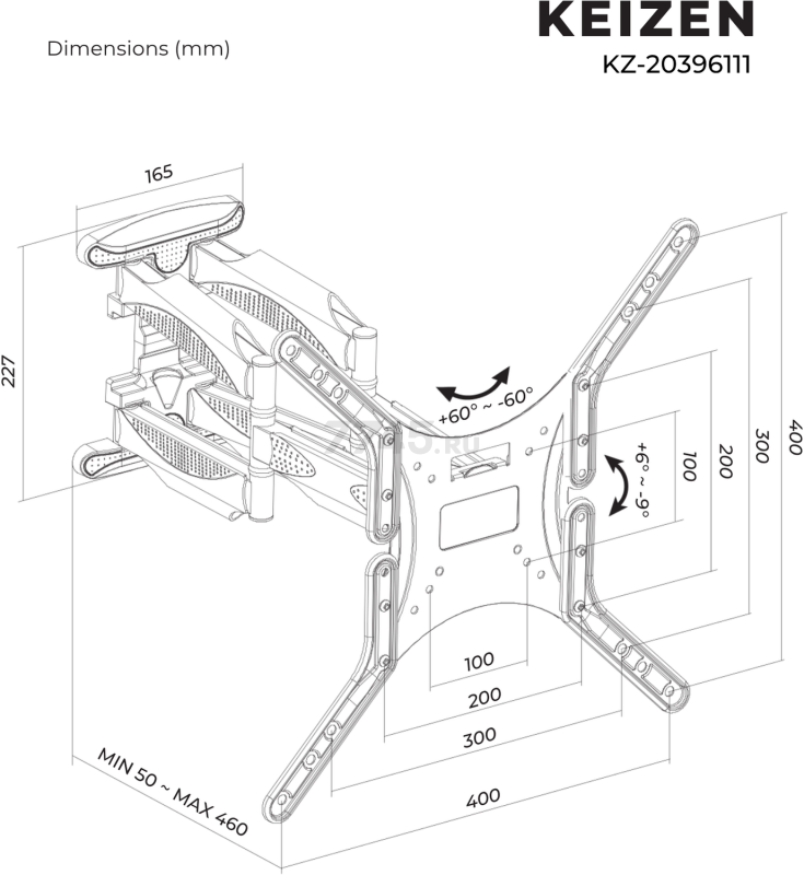 Кронштейн для телевизора KEIZEN KZ-20396111 - Фото 14