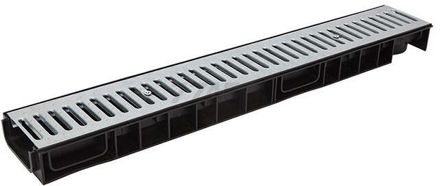 Лоток водоотводный Standart 100.65 h69 с решеткой стальной ECOTECK (ДИ15605000)