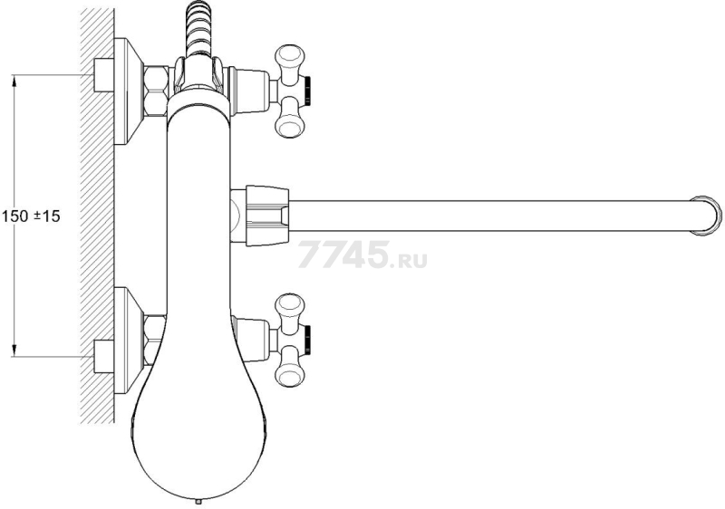 Смеситель для ванны ECONOCE серия 620 (EC0623) - Фото 11