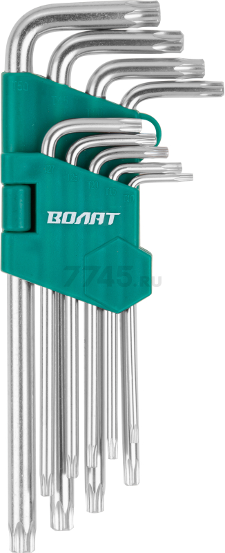 Набор ключей Torx T10Н-T50Н 9 предметов длинных ВОЛАТ (11020-09) - Фото 2