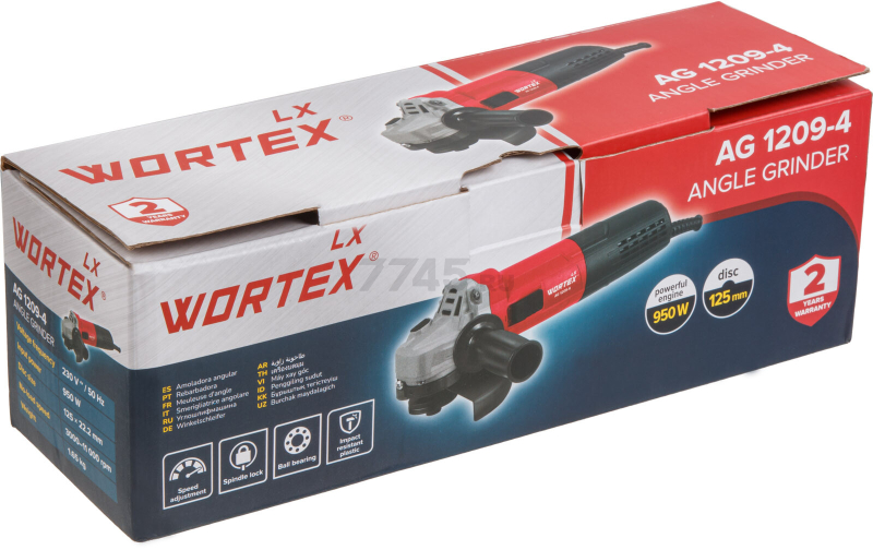 Шлифмашина угловая (болгарка) WORTEX LX AG 1209-4 (1335619) - Фото 16
