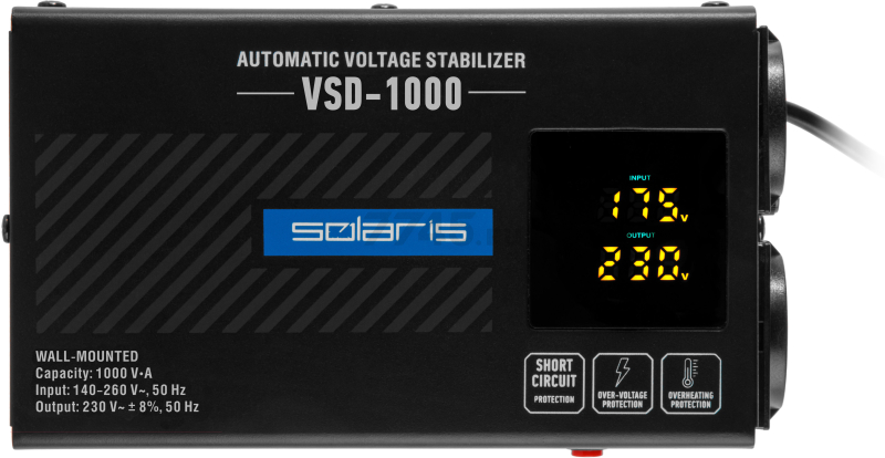 Стабилизатор напряжения SOLARIS VSD-1000 (SL4510-2) - Фото 11