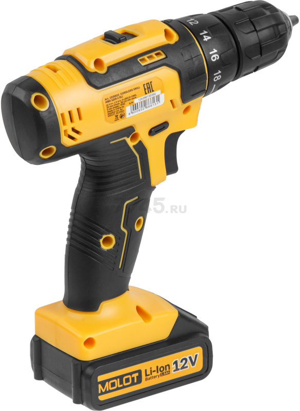 Дрель-шуруповерт аккумуляторная MOLOT MBD 1215-1 DLi (1335613) - Фото 12