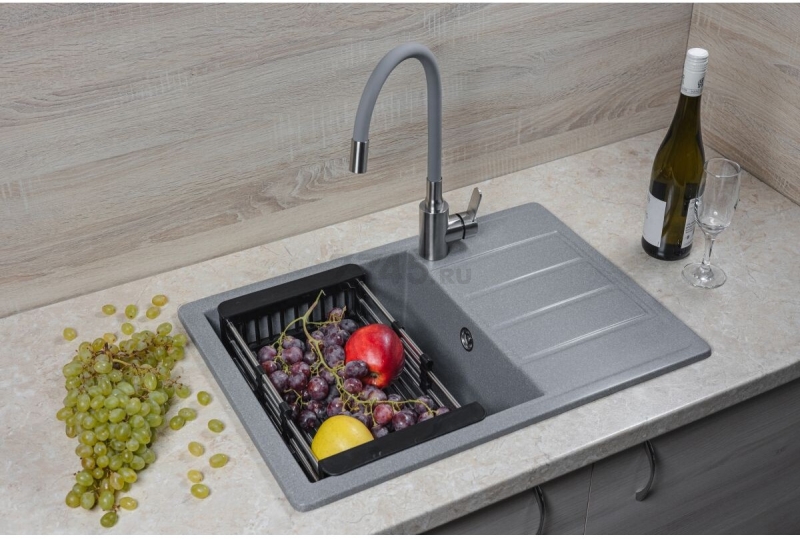 Мойка из искусственного камня AV ENGINEERING Mista серебро (AVE615440SLA) - Фото 19