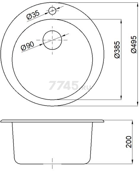 Мойка из искусственного камня AV ENGINEERING Point белый (AVE495495WTA) - Фото 12