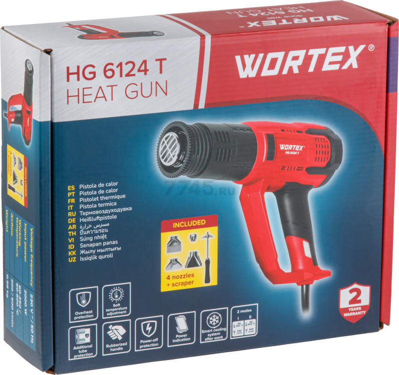 Фен строительный (термовоздуходувка) WORTEX HG 6124 T (1334742) - Фото 17