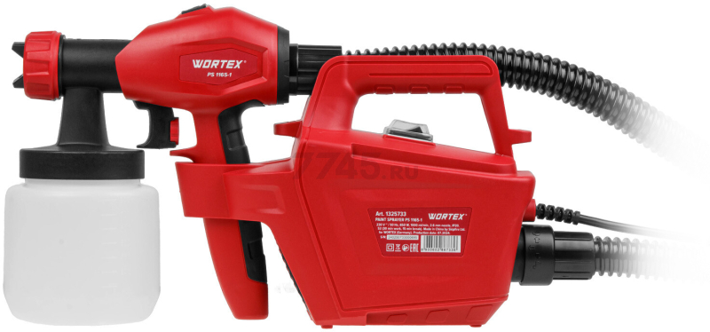 Краскораспылитель электрический WORTEX PS 1165-1 (1325733) - Фото 11