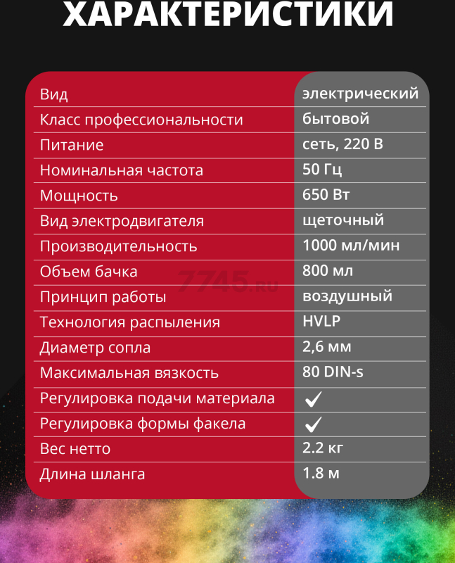 Краскораспылитель электрический WORTEX PS 1165-1 (1325733) - Фото 7