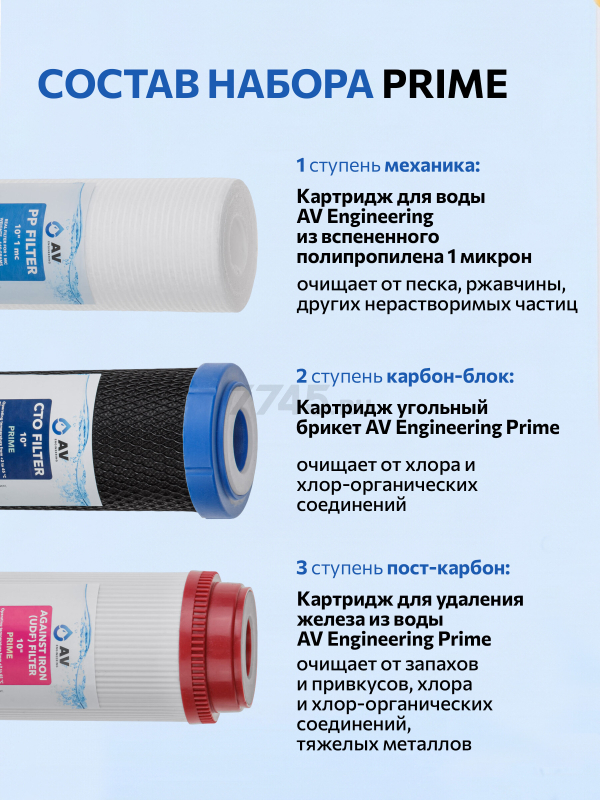 Комплект картриджей AV ENGINEERING Prime 3 штуки (AVE-FS3-3) - Фото 2