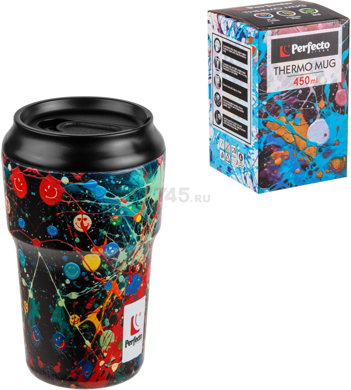 Термокружка PERFECTO LINEA серия 3D 0,45 л fun splash (27-450101) - Фото 2