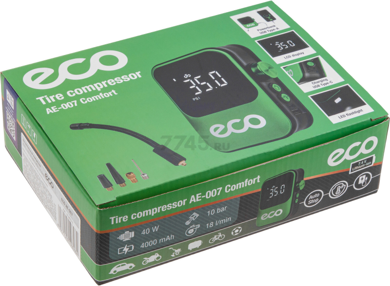 Компрессор автомобильный ECO AE-007 Comfort (EC3010-2) - Фото 12