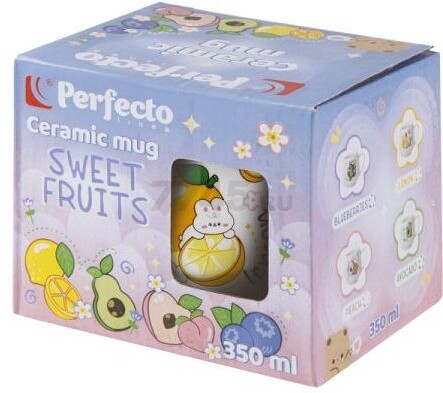 Кружка керамическая PERFECTO LINEA Sweet fruits лимон 350 мл (17-401111) - Фото 5