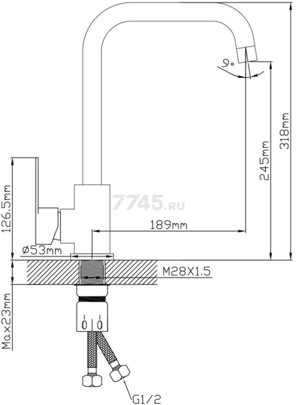 Смеситель для кухни AV Engineering серия ZAR (AVZAR4-A304-801) - Фото 2