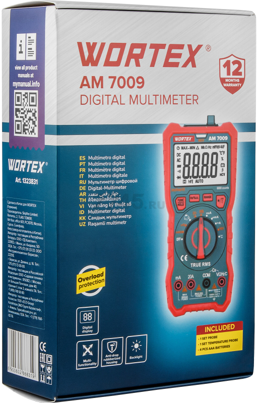 Мультиметр цифровой WORTEX AM 7009 (1323831) - Фото 9