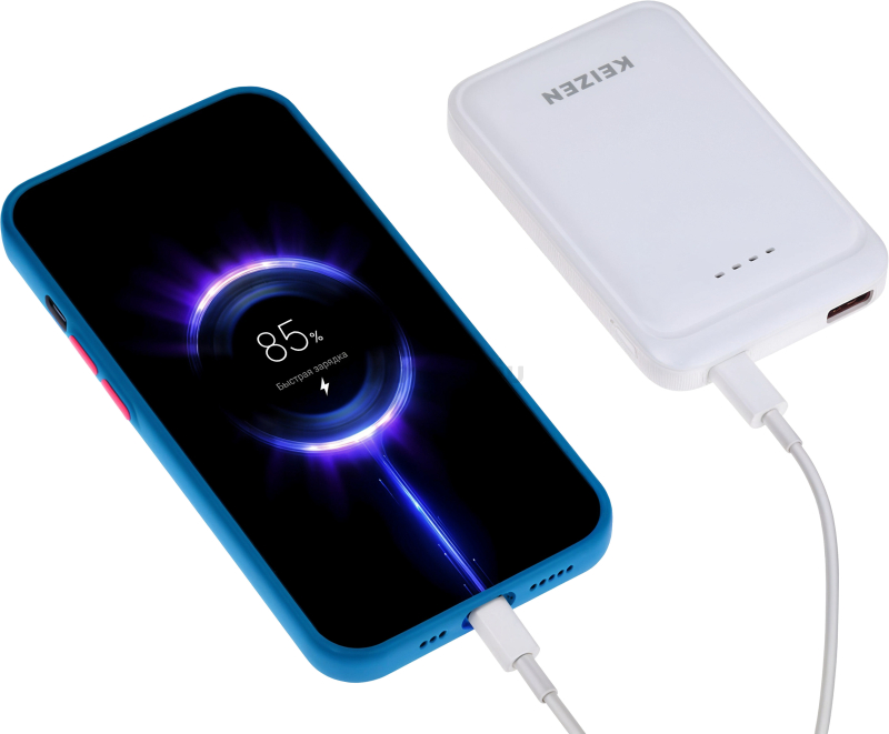 Power Bank KEIZEN 5000 mAh White (KZ-20130101) - Фото 12