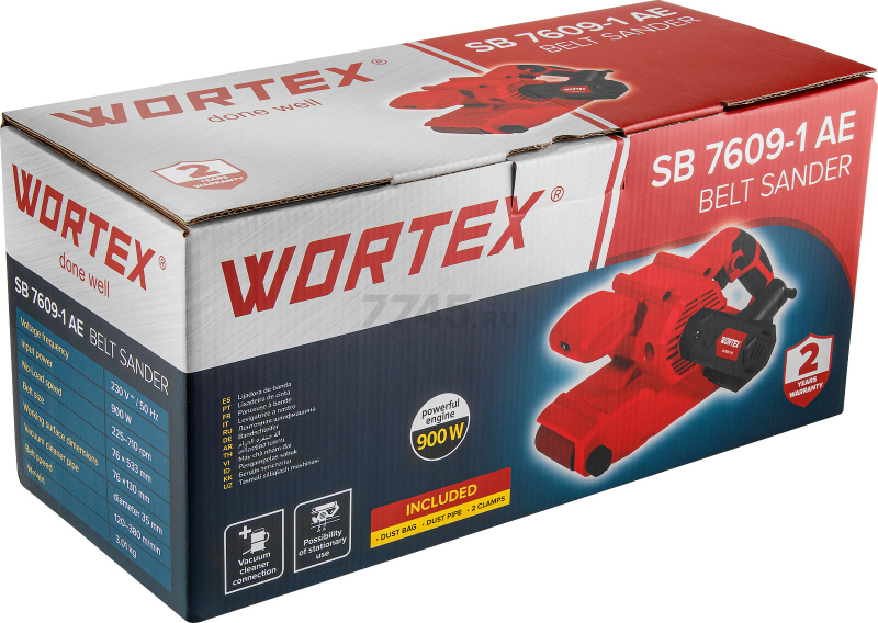 Шлифмашина ленточная WORTEX SB 7609-1 AE (1335708) - Фото 14