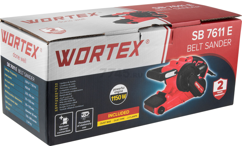 Шлифмашина ленточная WORTEX SB 7611 E (1335709) - Фото 19