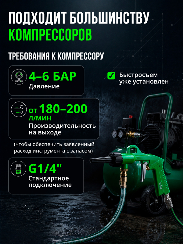 Пистолет моечный пневматический ECO AWG-12 (EC3923-9) - Фото 8