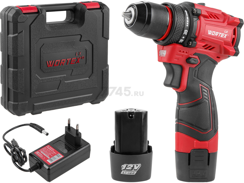 Дрель-шуруповерт аккумуляторная WORTEX LX BD 1220 DLi (1333699) - Фото 10
