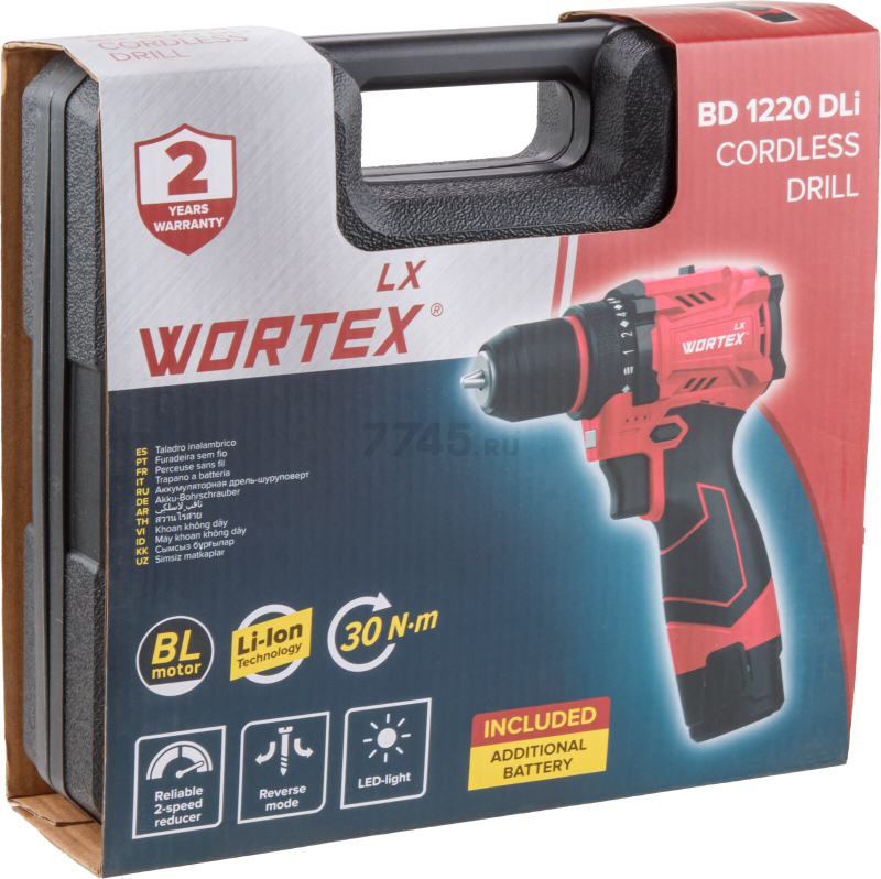 Дрель-шуруповерт аккумуляторная WORTEX LX BD 1220 DLi (1333699) - Фото 21