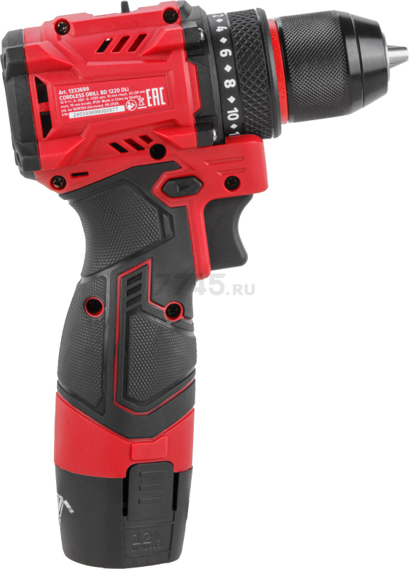 Дрель-шуруповерт аккумуляторная WORTEX LX BD 1220 DLi (1333699) - Фото 15