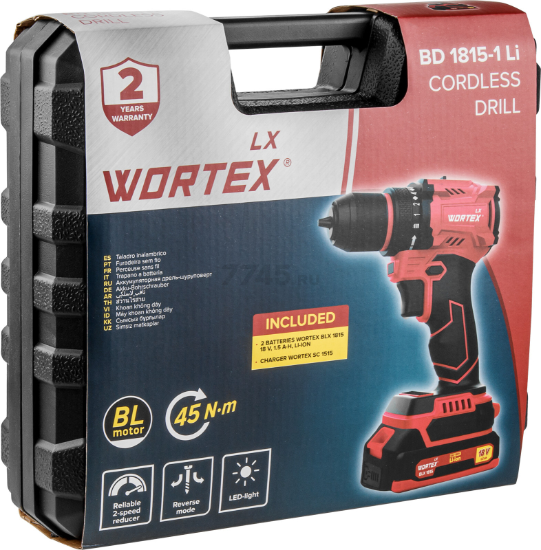 Дрель-шуруповерт аккумуляторная WORTEX LX BD 1815-1 Li (1333697) - Фото 21