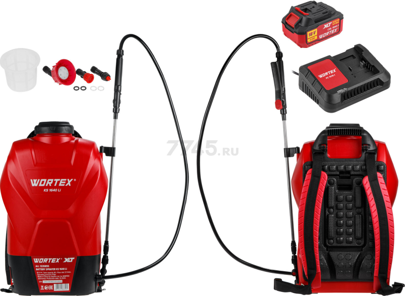 Опрыскиватель ранцевый аккумуляторный 16 л WORTEX KS 1640 Li ALL1 XLT SET (1335856) - Фото 7